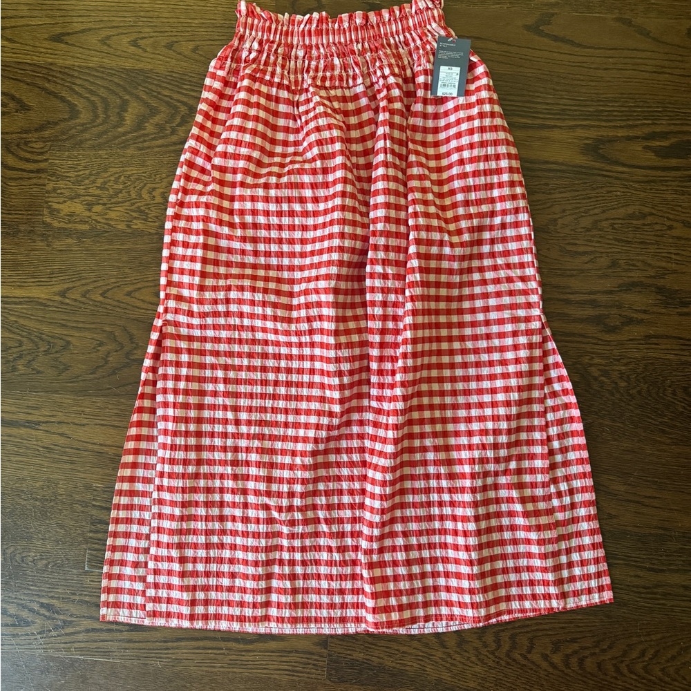 Red and White Gingham Skirt